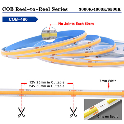 R G B W Dải đèn LED có thể điều chỉnh độ sáng COB Ngoại thất bên trong dài cho trần