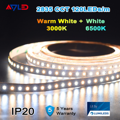 Ánh sáng dải LED trắng có thể điều chỉnh năng động 12V Chống thấm nước
