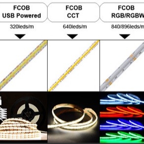 Thiết kế độ tin cậy môi trường cực cao Đèn RGB ngoài trời 528led / m COB Đèn dải LED