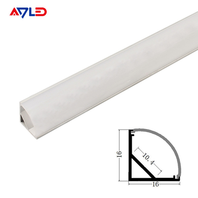 16 * 16mm Lám dẫn nhôm anodized nhôm ép dẫn hồ sơ bề mặt góc gắn LED đường dây chiếu sáng hồ sơ