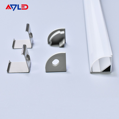 16 * 16mm Lám dẫn nhôm anodized nhôm ép dẫn hồ sơ bề mặt góc gắn LED đường dây chiếu sáng hồ sơ