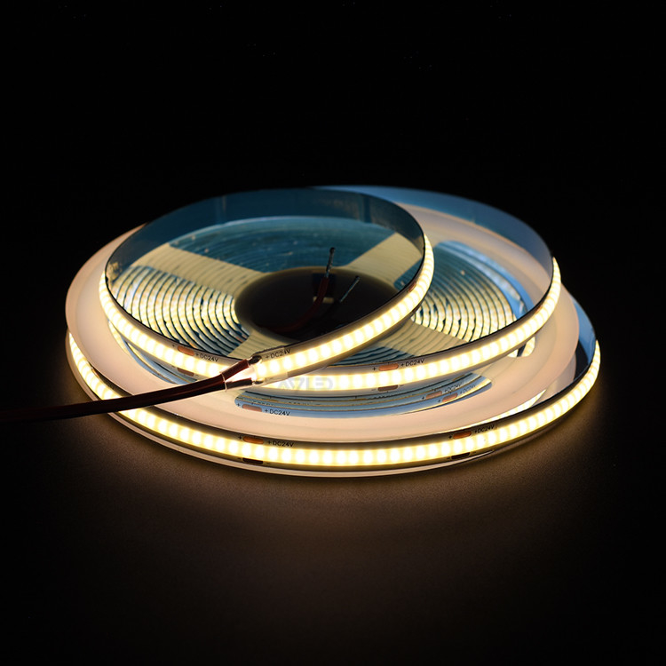 COB Strip Light 320leds Reel-to-Reel DC24V 3000K Nhiệt độ màu IP20 Được xếp hạng với UL Đèn sáng và không có vết