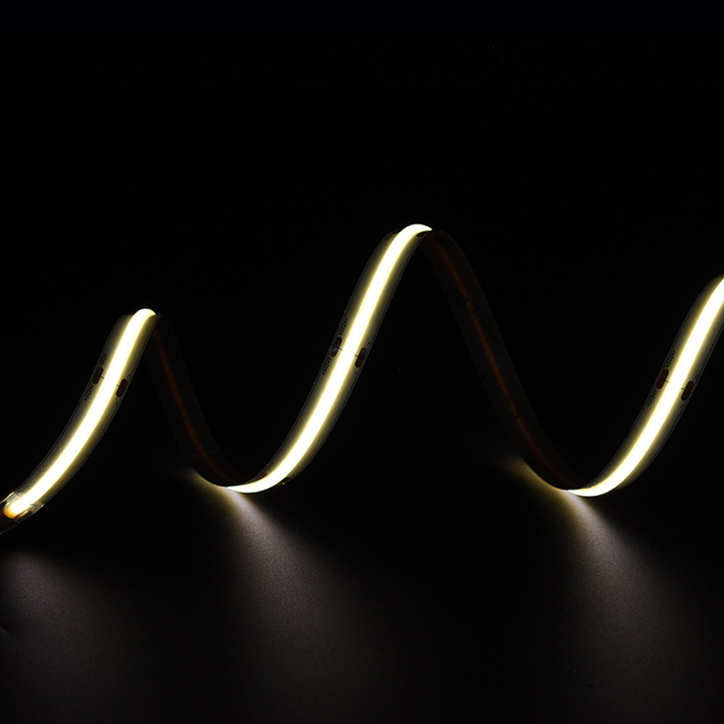 Super Bright 528 LEDs / M COB Led Strip 12V 24V 10MM Không có vết màu vàng COB / FOB Strip Light