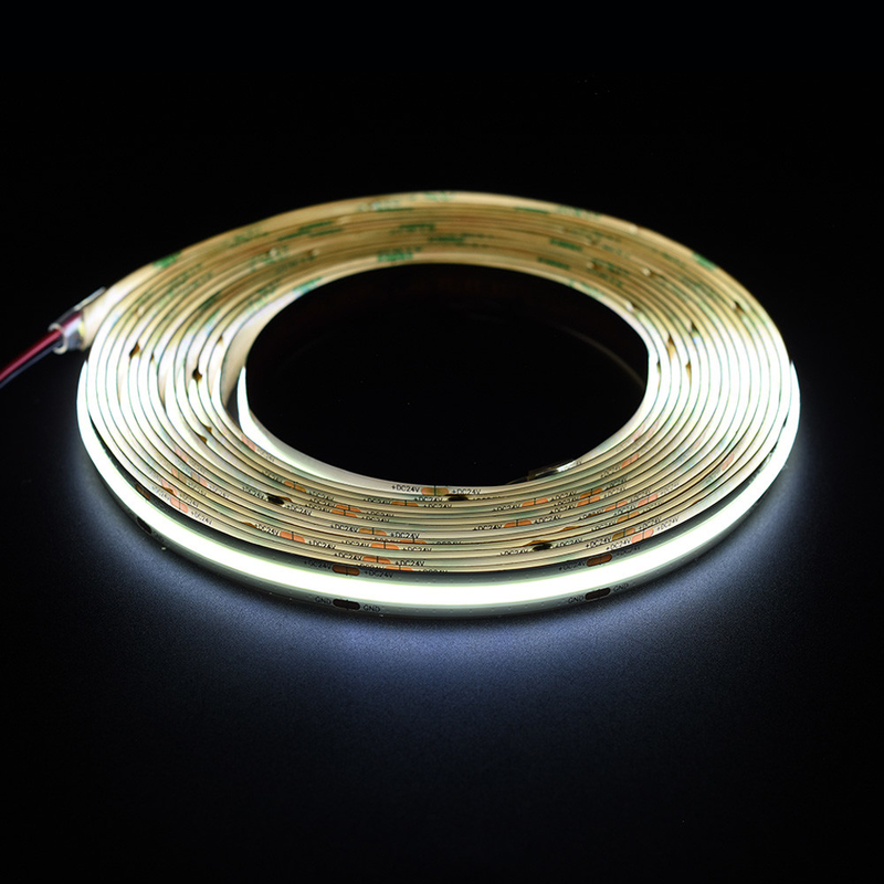 Cung cấp 528 chip 10mm Cob Led Strip Light 12V/24V cho các dự án chiếu sáng tủ DIY